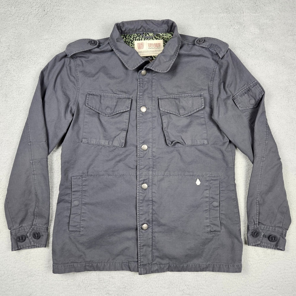 Volcom Scout (Mens Large) Gray Field Jacket Military Fortis Explorer Zip Shacket